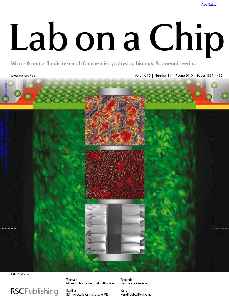 Cover of \"Lab on a Chip\", June 7 issue. Click to enlarge image.