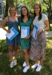 Marianne Staff Fredhjem, Cathrine McCoig og Anne Rydland (f.v) er fornøyde med vel gjennomførte mastergrader fra vår gruppe i juni 2018. De var studenter fra bioteknologi ved NMBU.