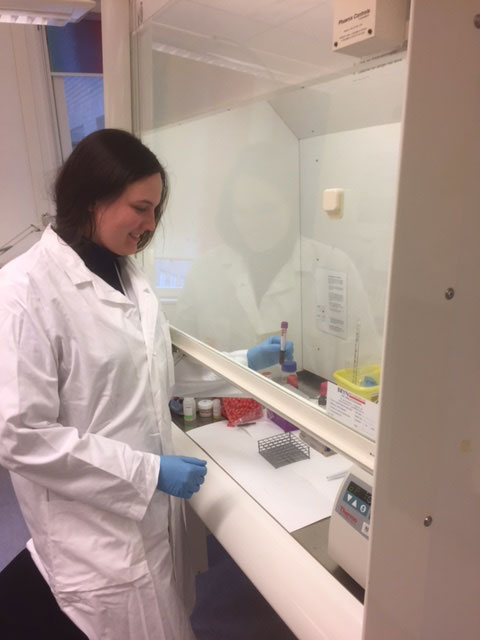 Sampling at the Norwegian Childhood Cancer Biobank (picture by Lars O. Baumbusch)